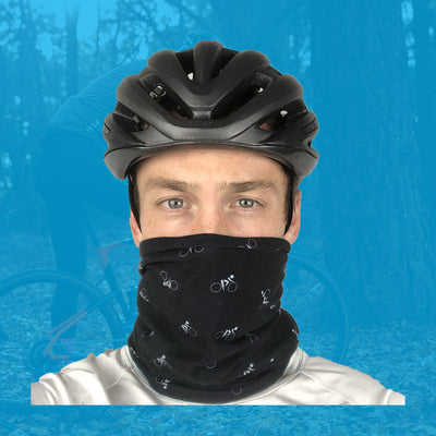 Nekwarmer - Fietsjes Print - Zwart